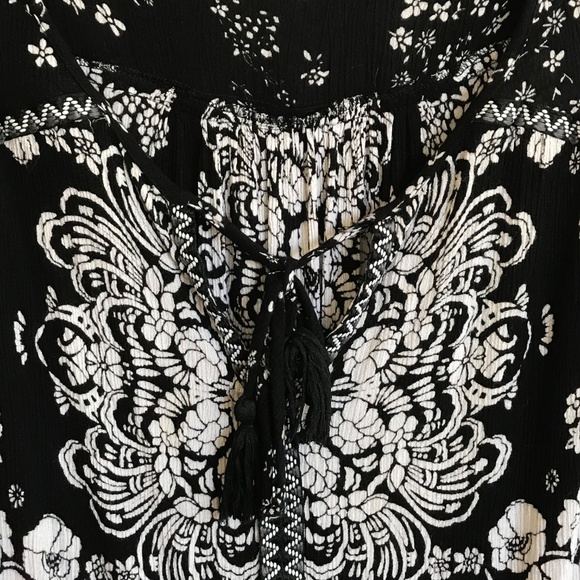 BILA Floral Tunic Sleeveless Tassel Tie Ruffle Hem Embroidered Boho Top Size XXL - Picture 3 of 16